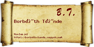 Borbáth Tünde névjegykártya