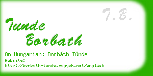 tunde borbath business card