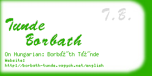 tunde borbath business card